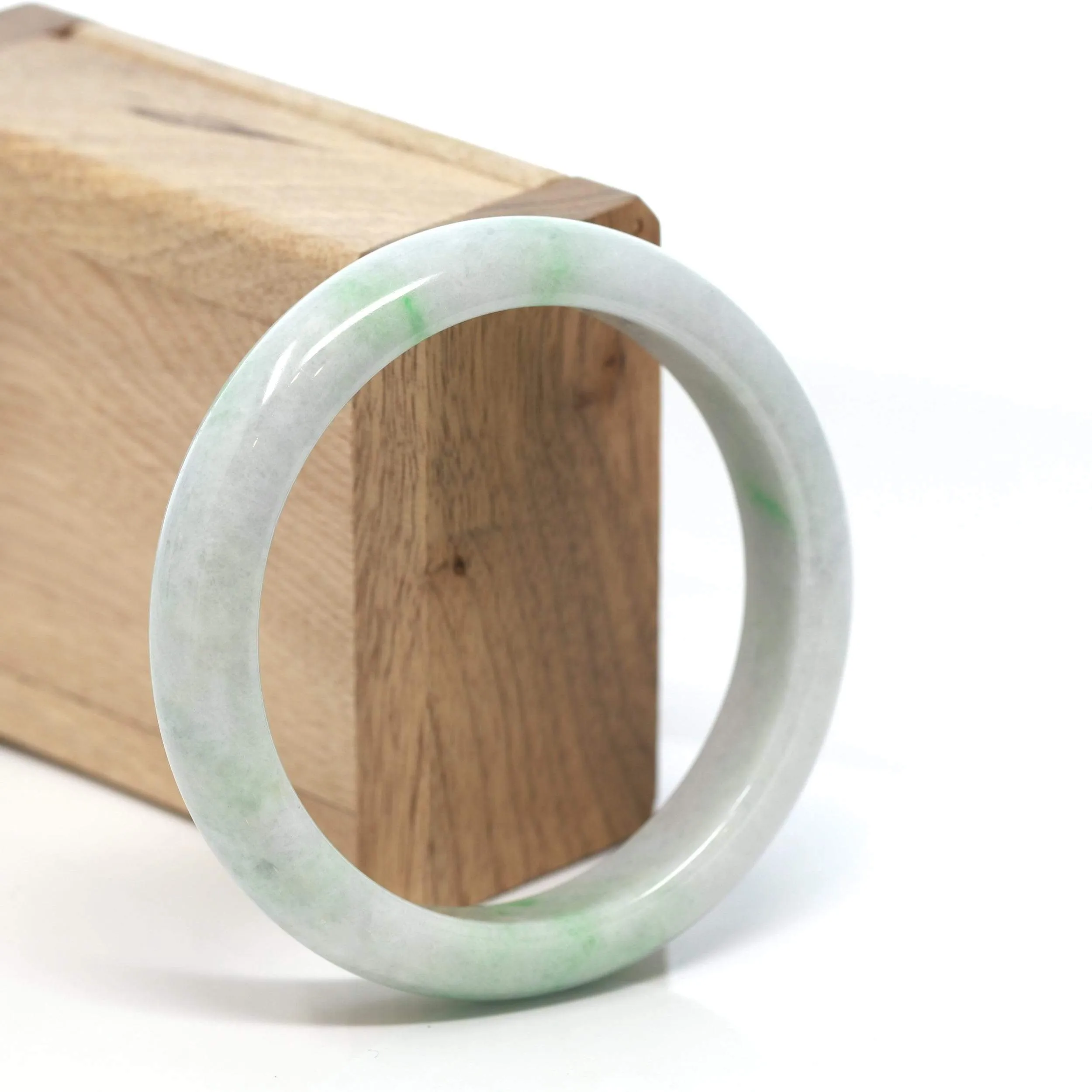 RealJade® Co. "Classic Bangle" Genuine Burmese Green Jadeite Jade Bangle Bracelet (58.68 mm) #180