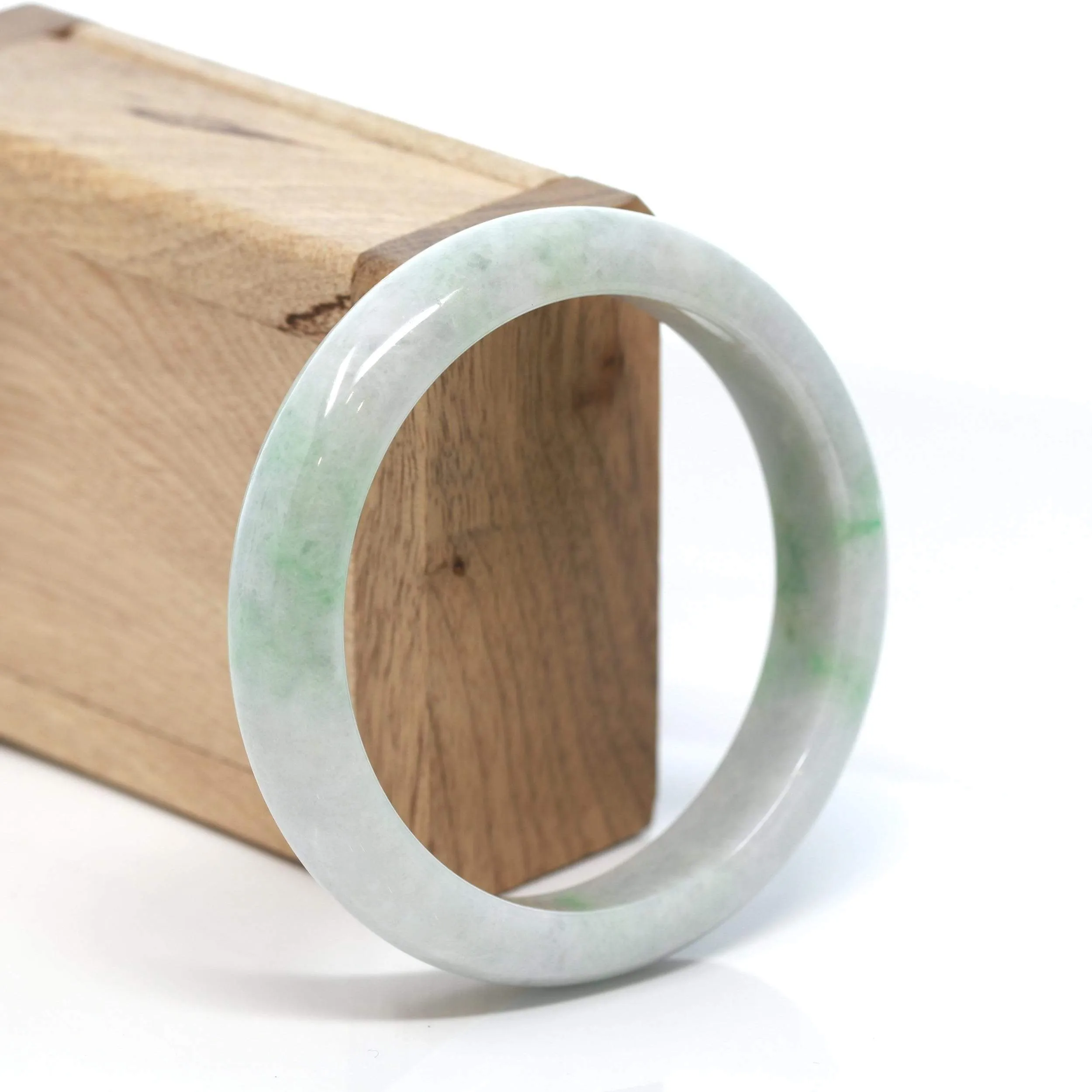 RealJade® Co. "Classic Bangle" Genuine Burmese Green Jadeite Jade Bangle Bracelet (58.68 mm) #180