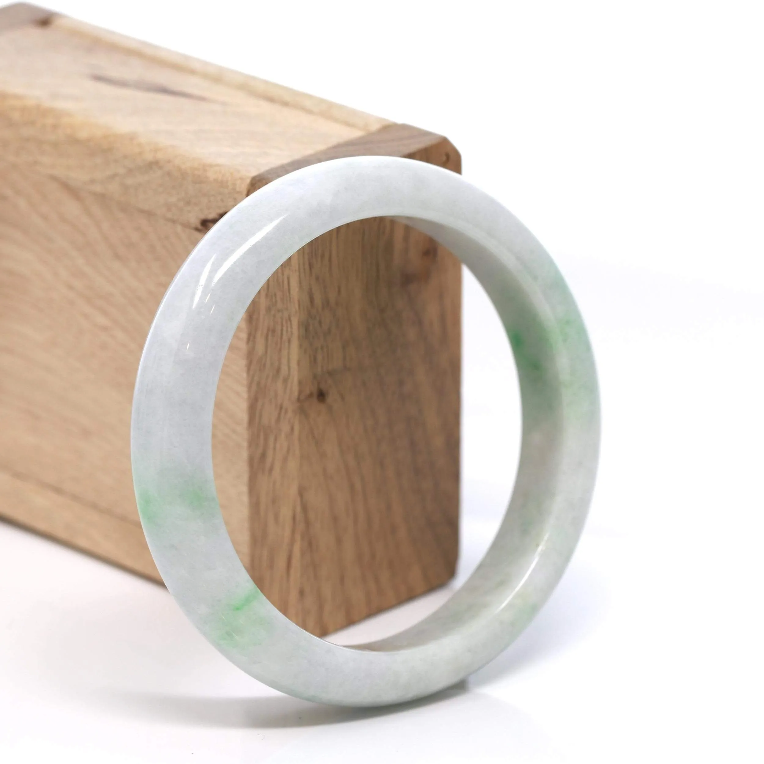 RealJade® Co. "Classic Bangle" Genuine Burmese Green Jadeite Jade Bangle Bracelet (58.68 mm) #180