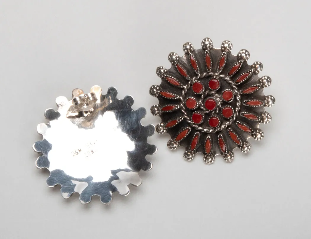 Red Coral Petit Point Earrings