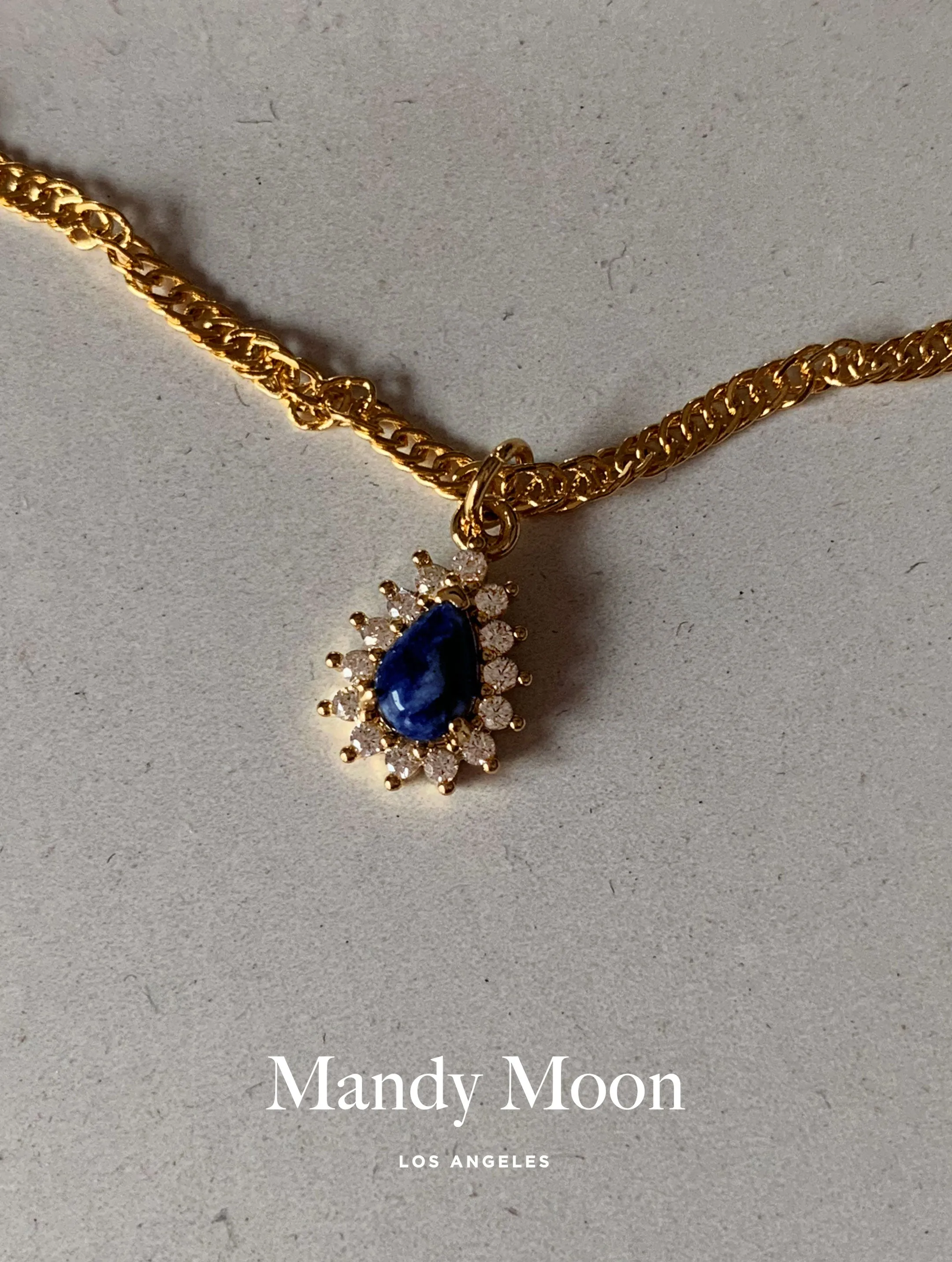 Regal Blue Teardrop Necklace