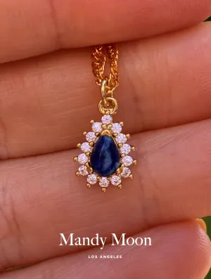 Regal Blue Teardrop Necklace