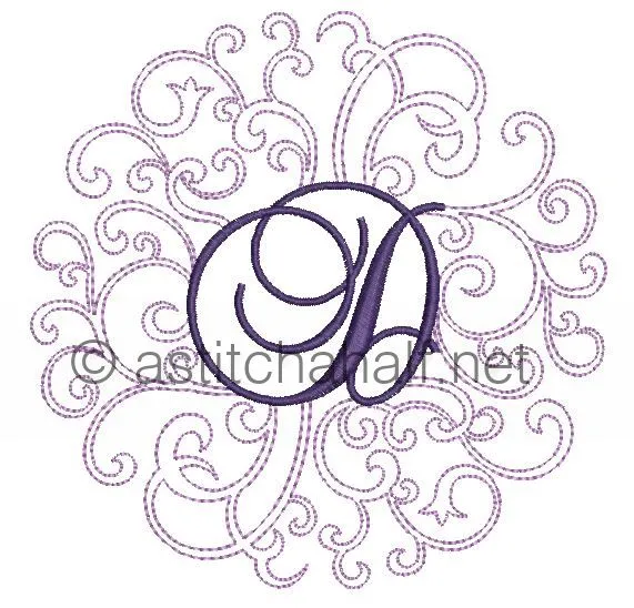 Regal Curls Monogram Letters D