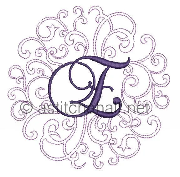 Regal Curls Monogram Letters E