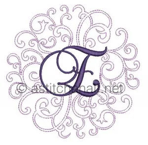 Regal Curls Monogram Letters E