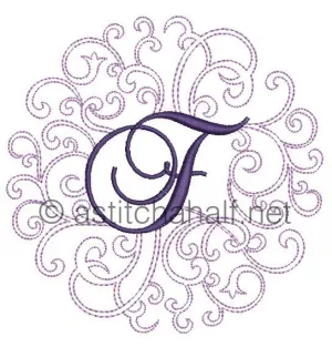 Regal Curls Monogram Letters F