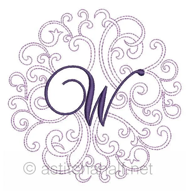 Regal Curls Monogram Letters W