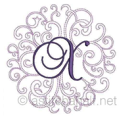 Regal Curls Monogram Letters X