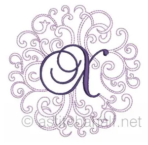 Regal Curls Monogram Letters X
