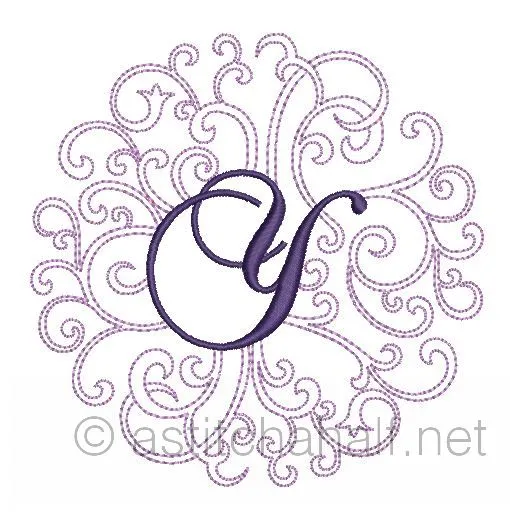 Regal Curls Monogram Letters Y