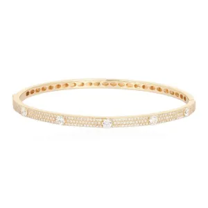 Regal Round Diamond Bangle Bracelet