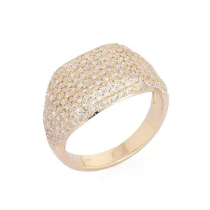 Regal Signet Diamond Stone Ring
