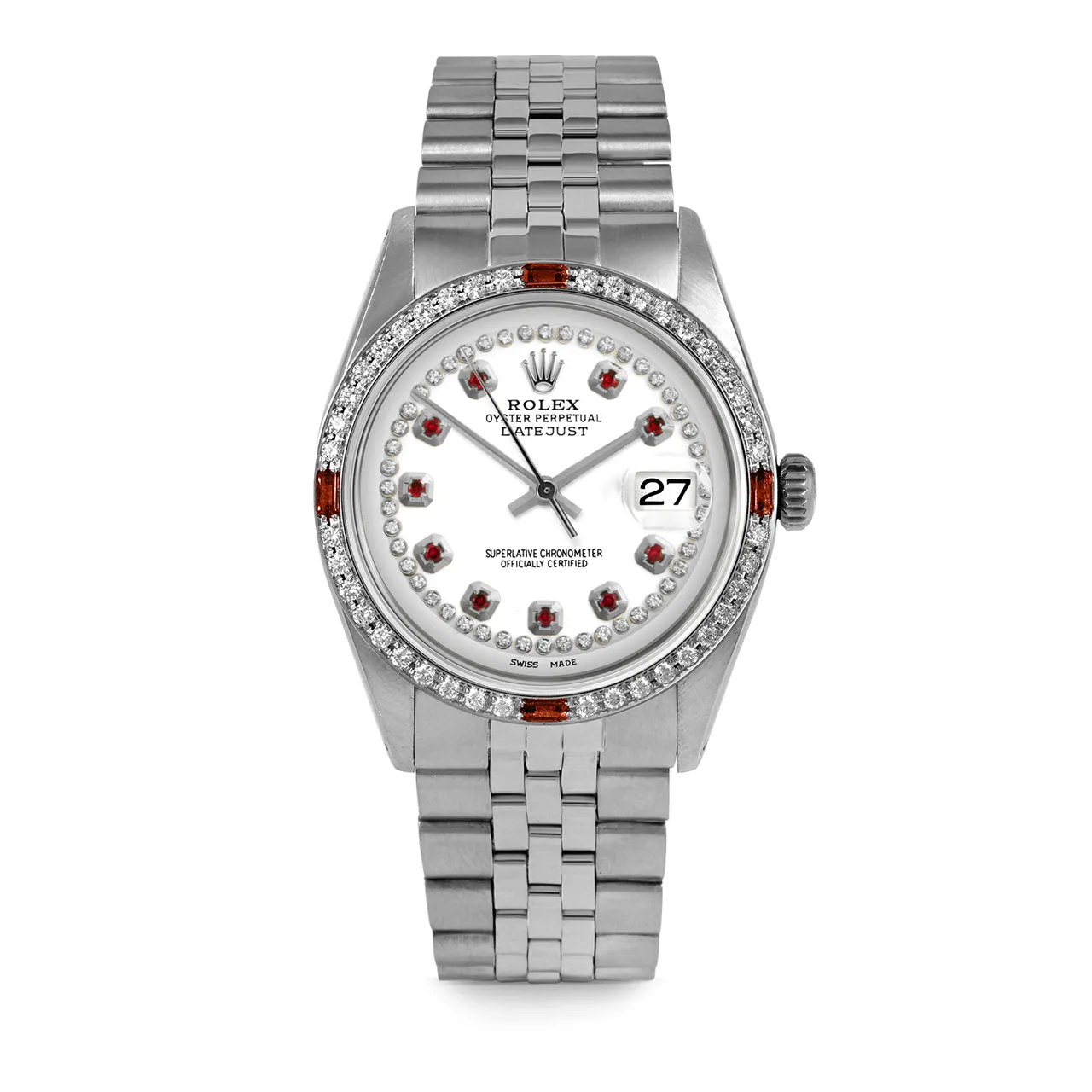 Rolex Datejust 36mm | 1601-SS-WHT-STRR-4RBY-JBL