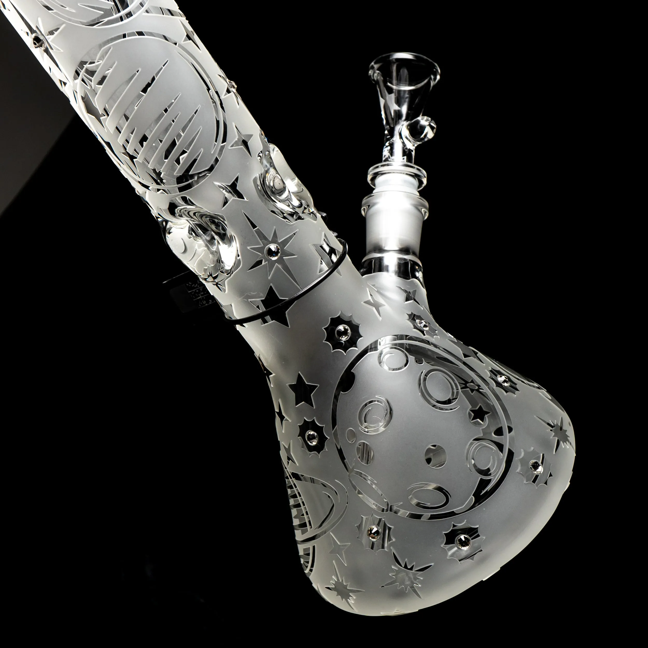 ROOR.US - 14" Custom Sandblasted Beaker - 50x9 - Swarovski - Roses