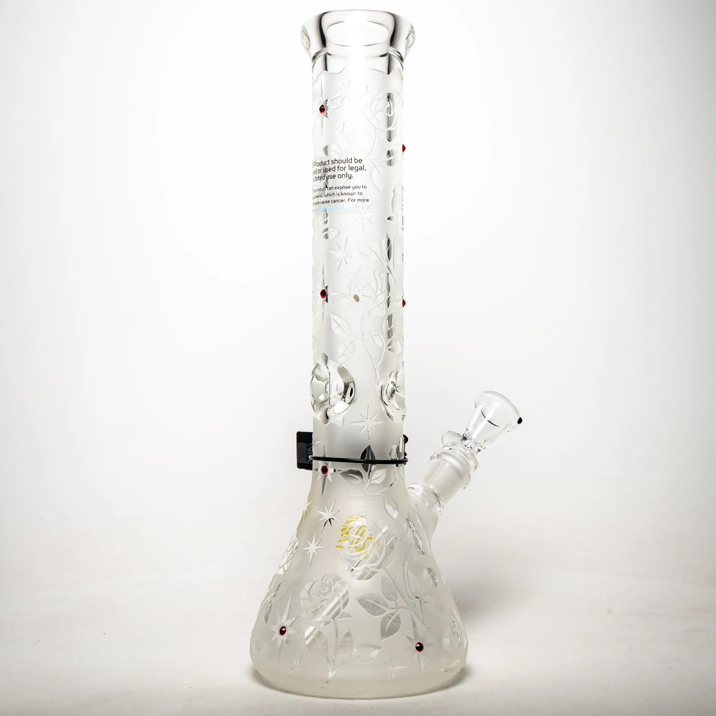 ROOR.US - 14" Custom Sandblasted Beaker - 50x9 - Swarovski - Roses