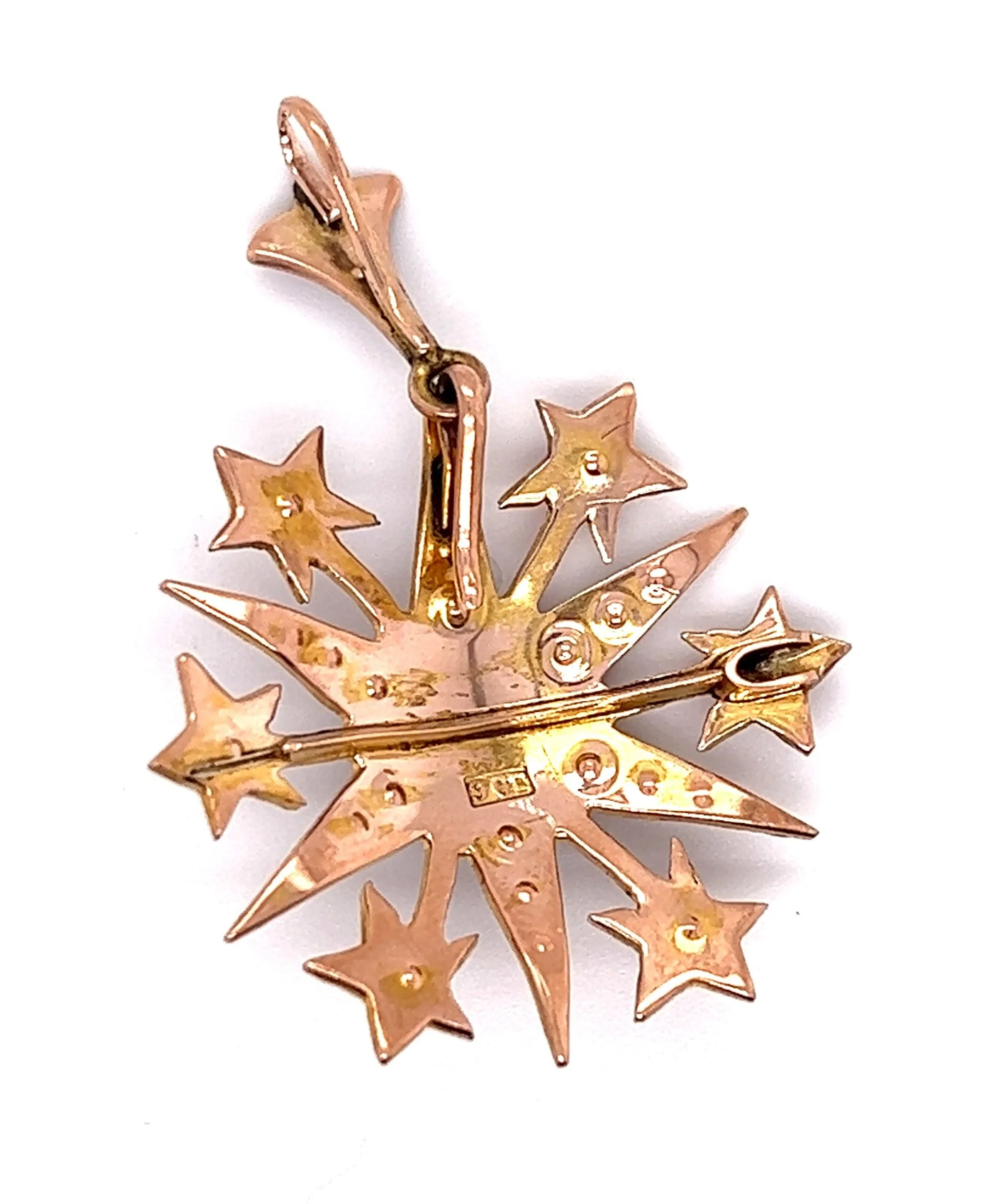 Ruby & Pearl Victorian 9ct Yellow Gold Vintage Pendant