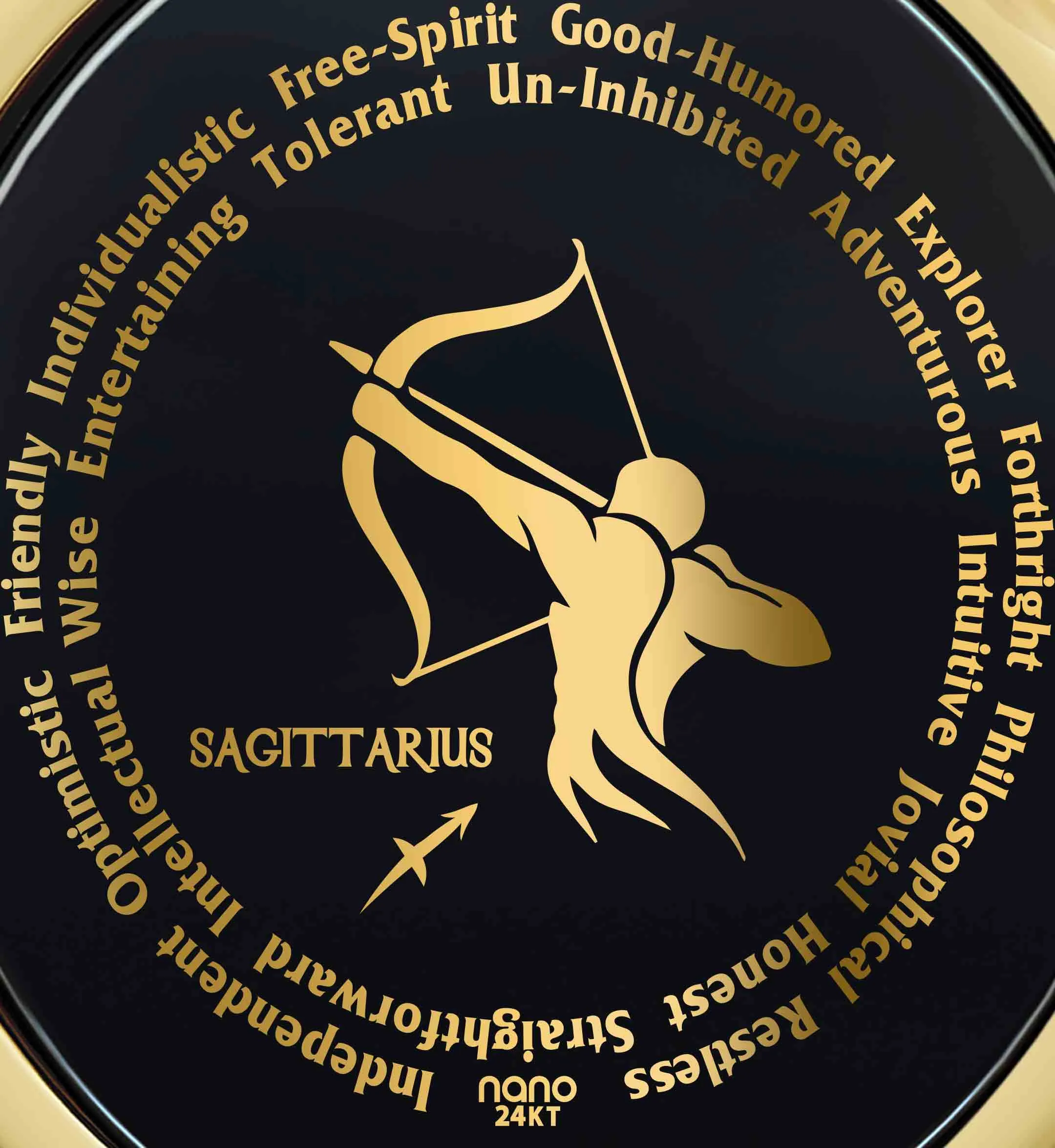 Sagittarius Necklaces for Lovers of the Zodiac 24k Gold Inscribed