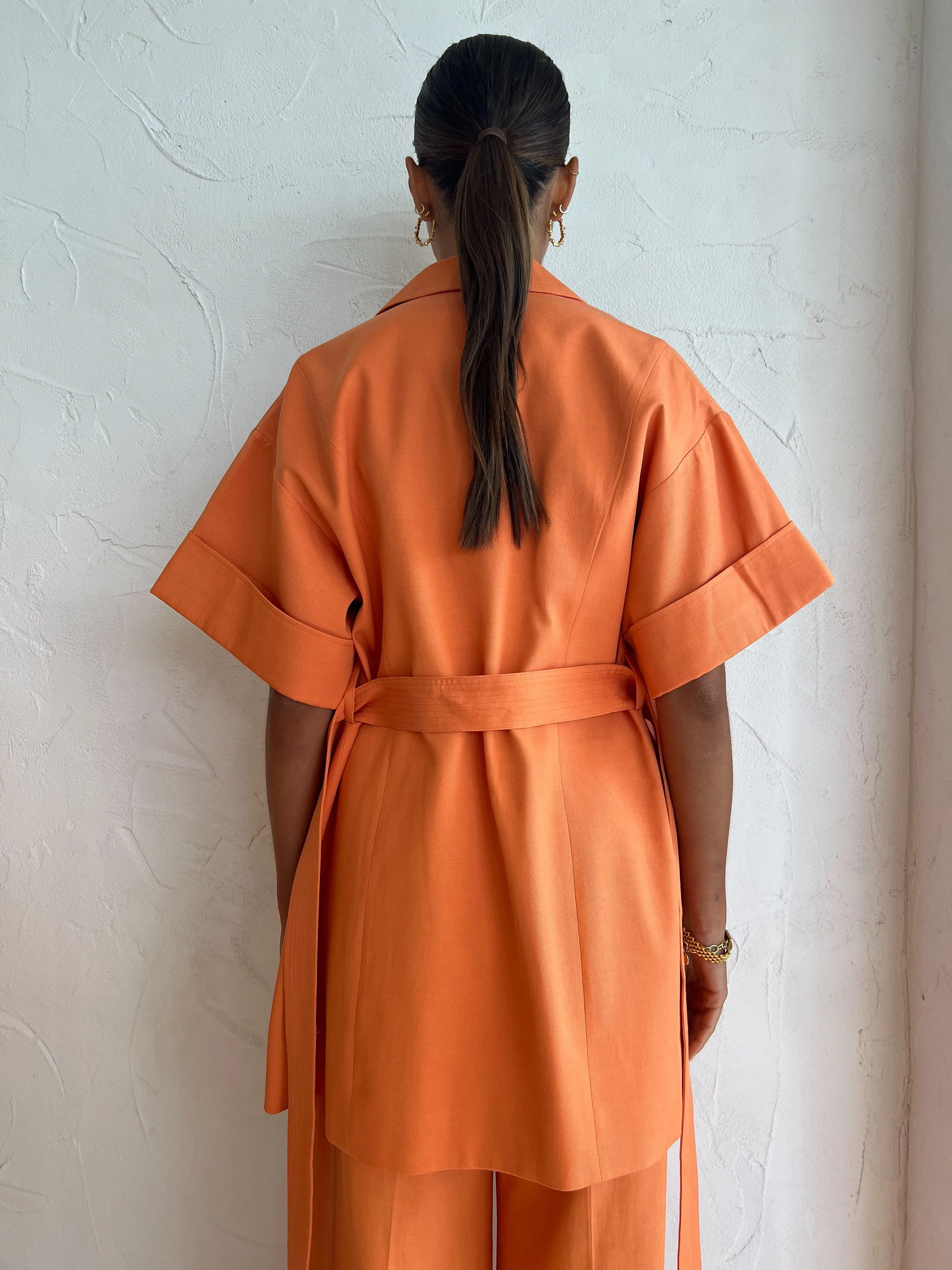 Shona Joy Sara Short Sleeve Blazer Dress in Mango