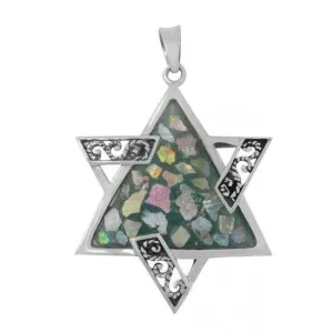 Stone Silver Filigree Star Necklace