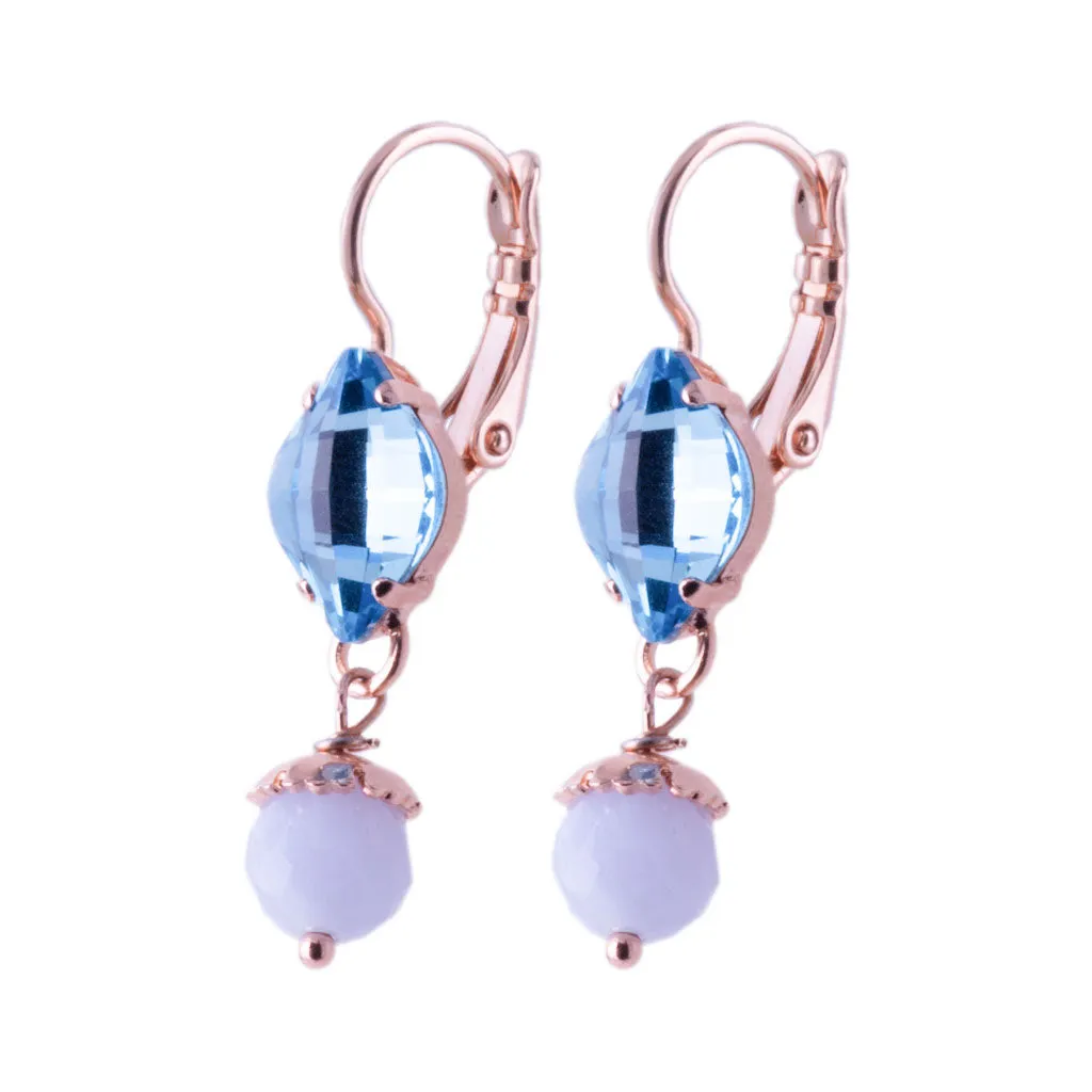 Tetra Leverback Earrings with Drop in "Lavender Fields" *Custom*