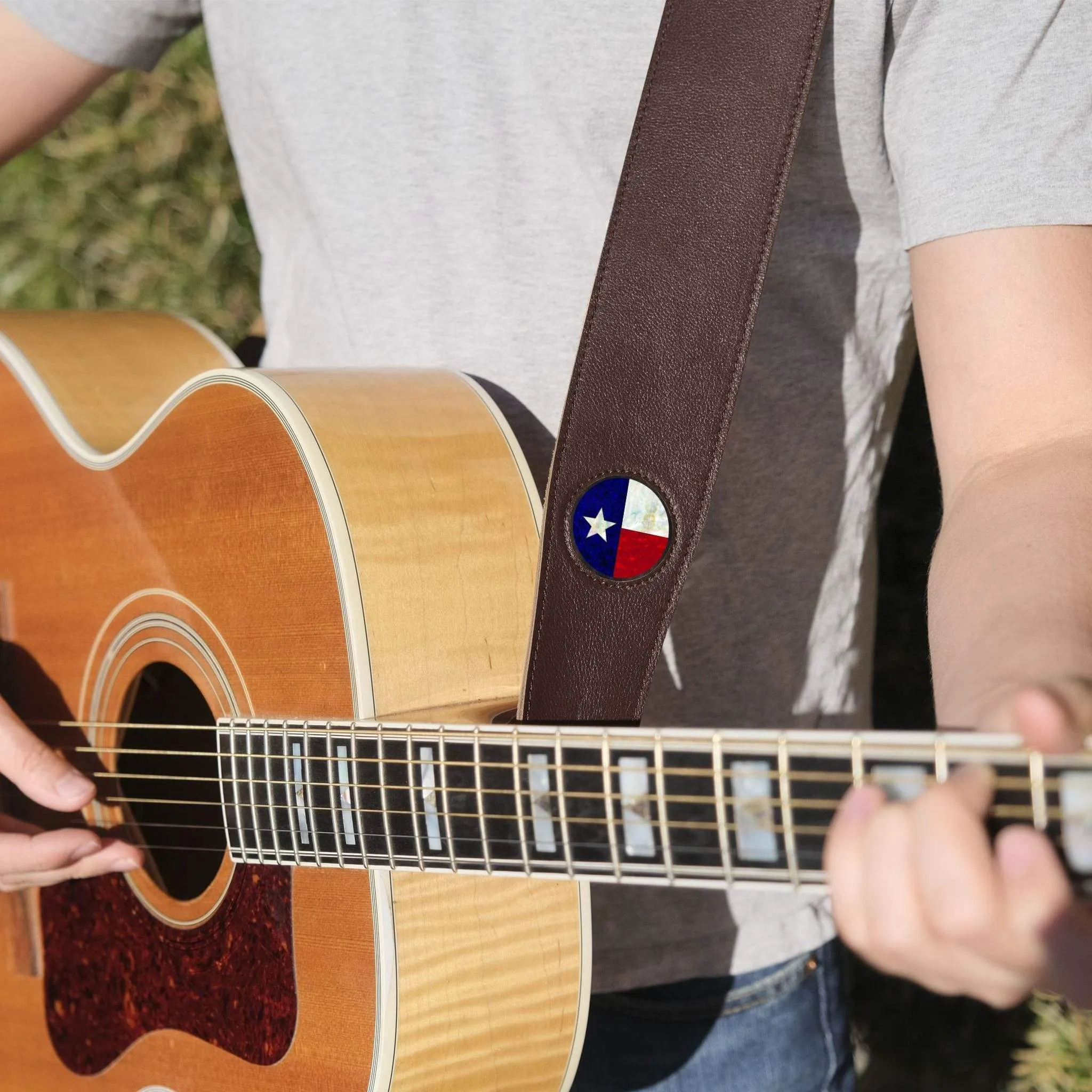 Texas Lonestar Pearl Inlay | Italian Leather Strap