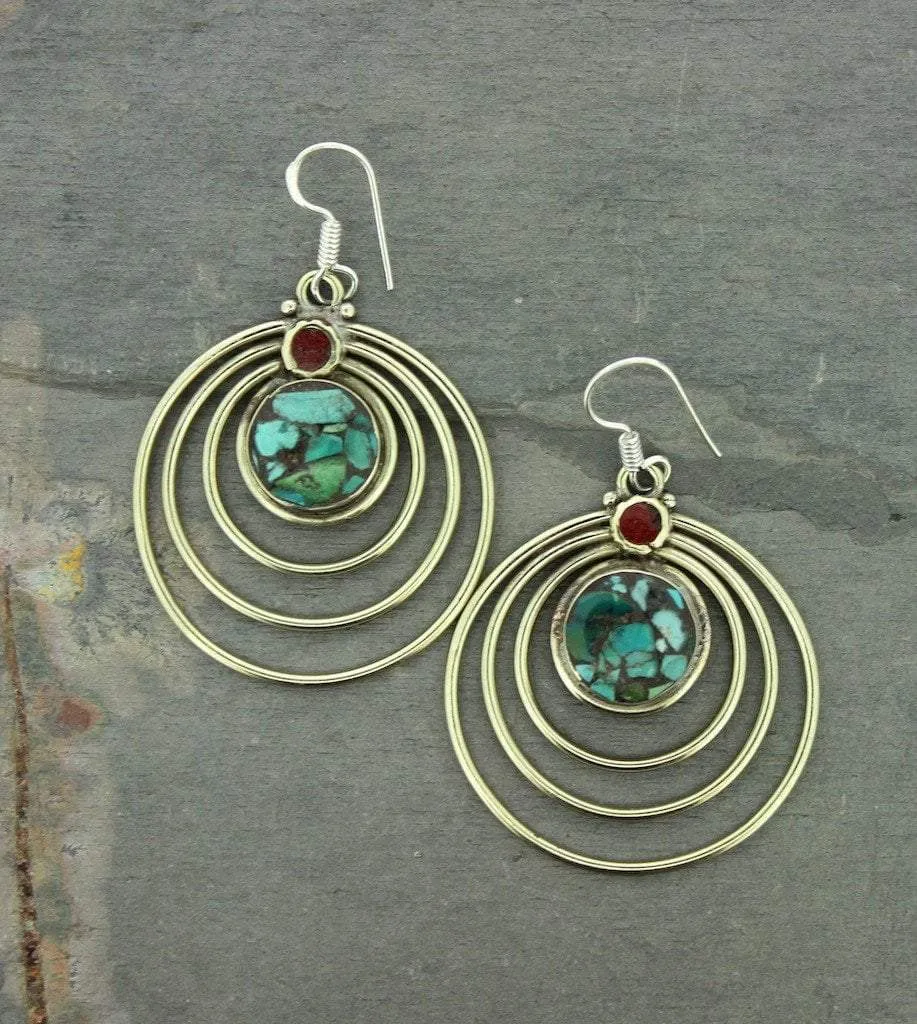 Tibetan Large Circle Earrings