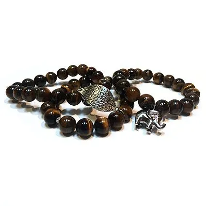 Tiger's Eye Charm Bangle