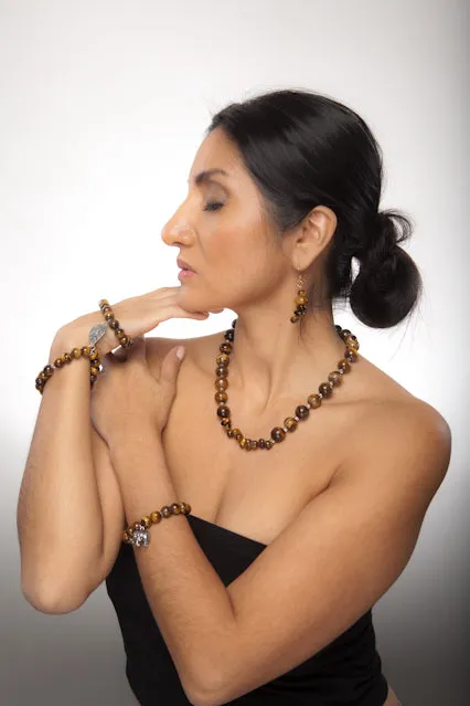 Tiger's Eye Charm Bangle