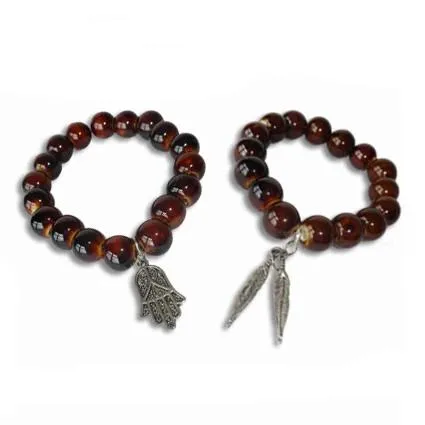 Tiger's Eye Charm Bangle