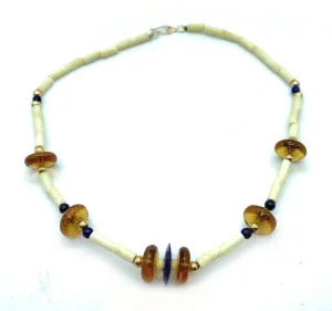 Vintage 1970's Navajo Multi Stone Heishi Bead Choker