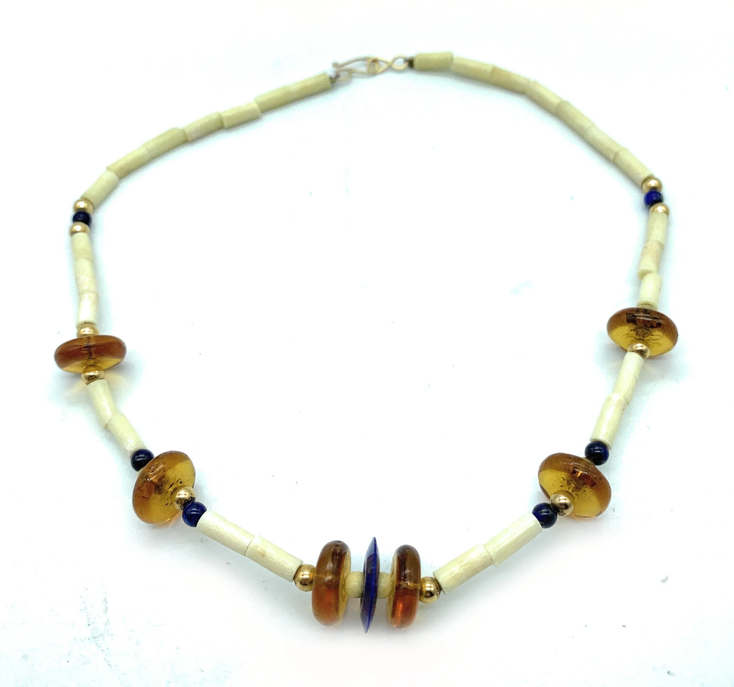 Vintage 1970's Navajo Multi Stone Heishi Bead Choker