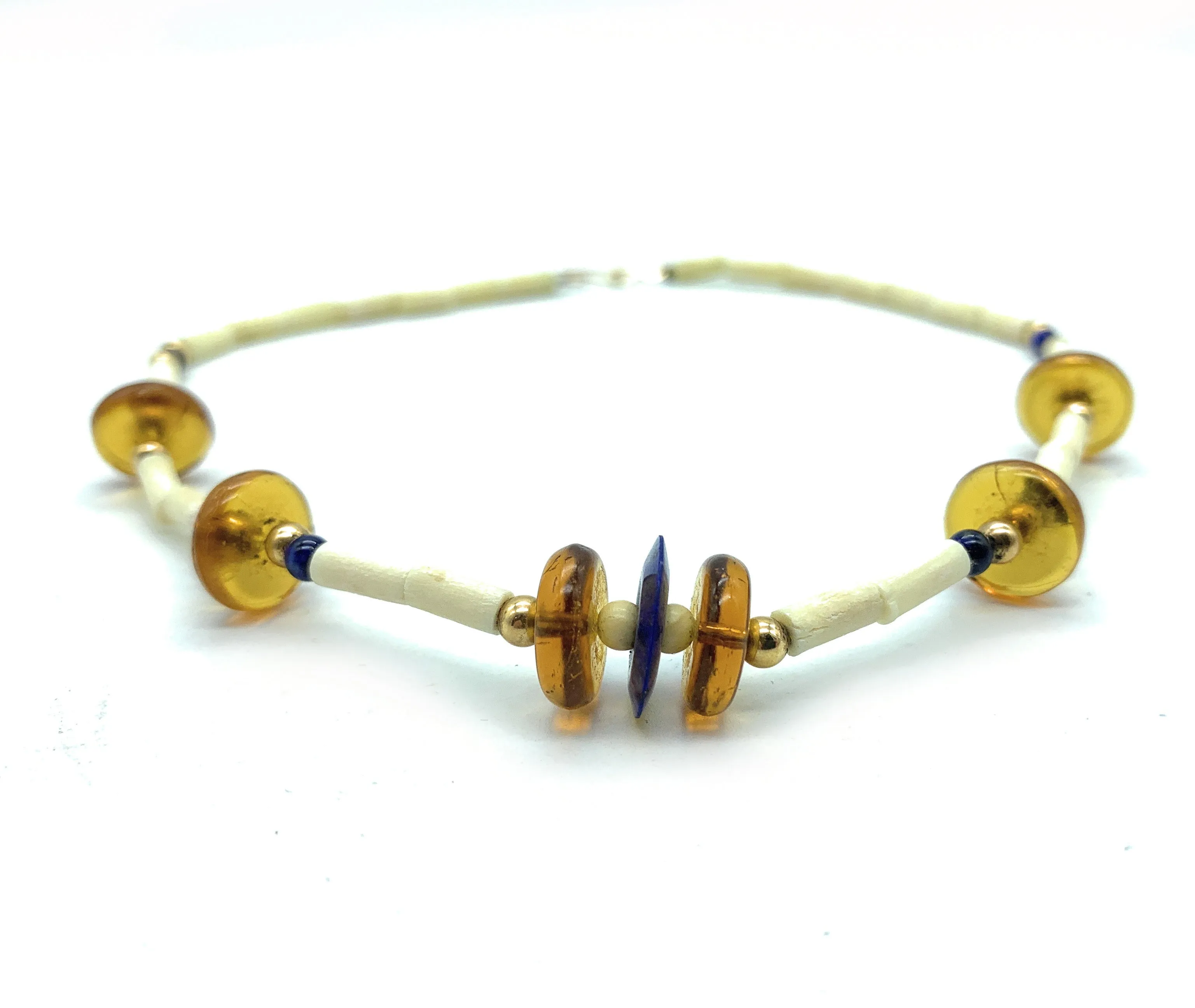 Vintage 1970's Navajo Multi Stone Heishi Bead Choker