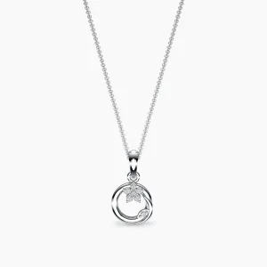White Gold Queens Pride Diamond Pendant Necklace