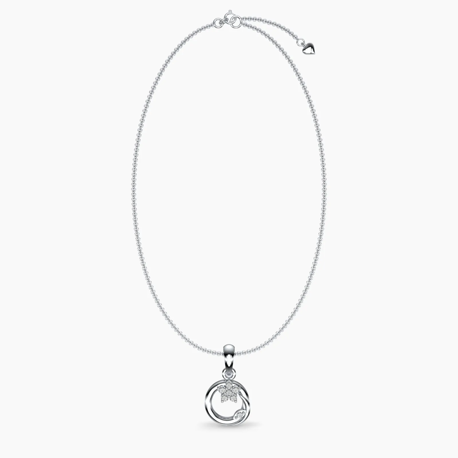 White Gold Queens Pride Diamond Pendant Necklace