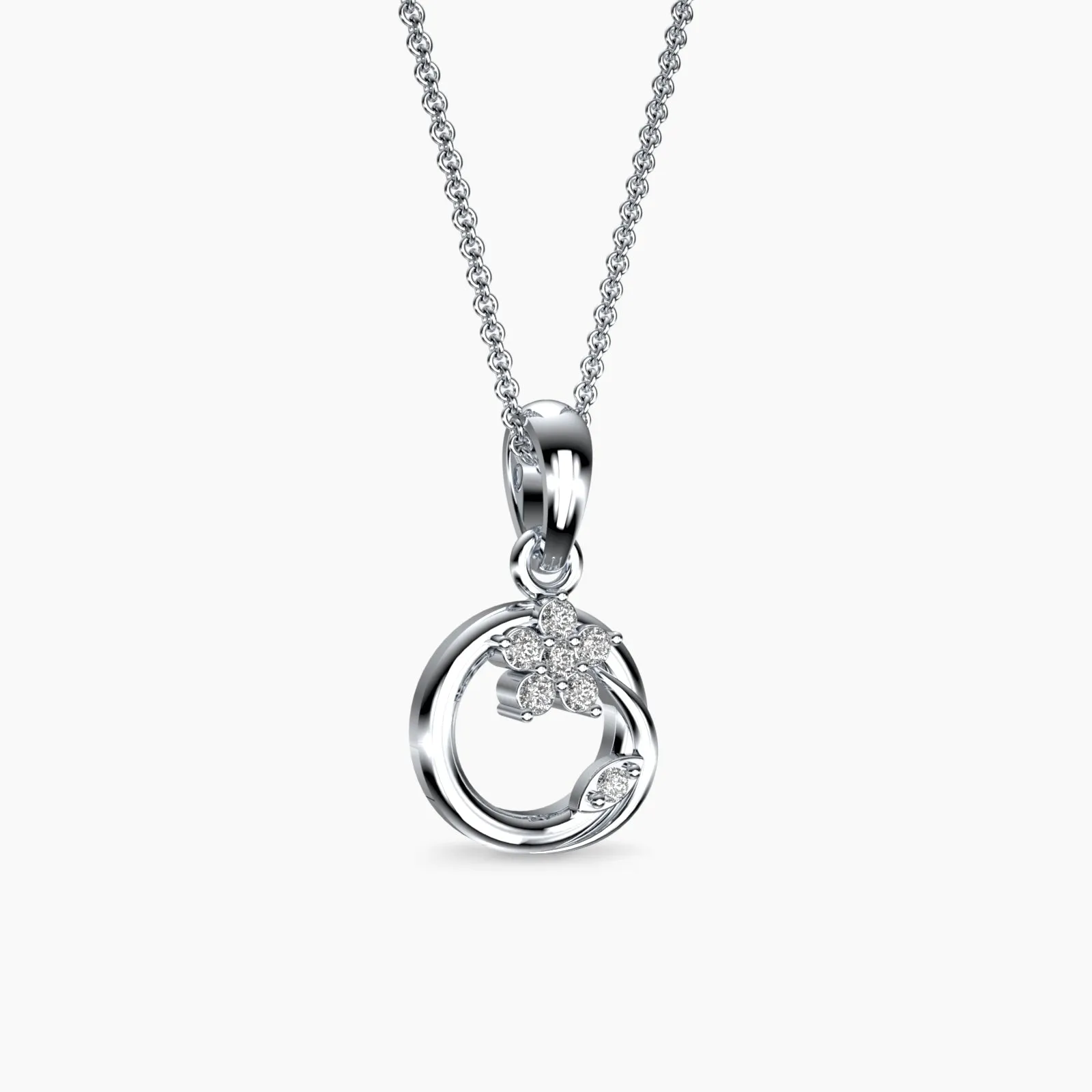 White Gold Queens Pride Diamond Pendant Necklace