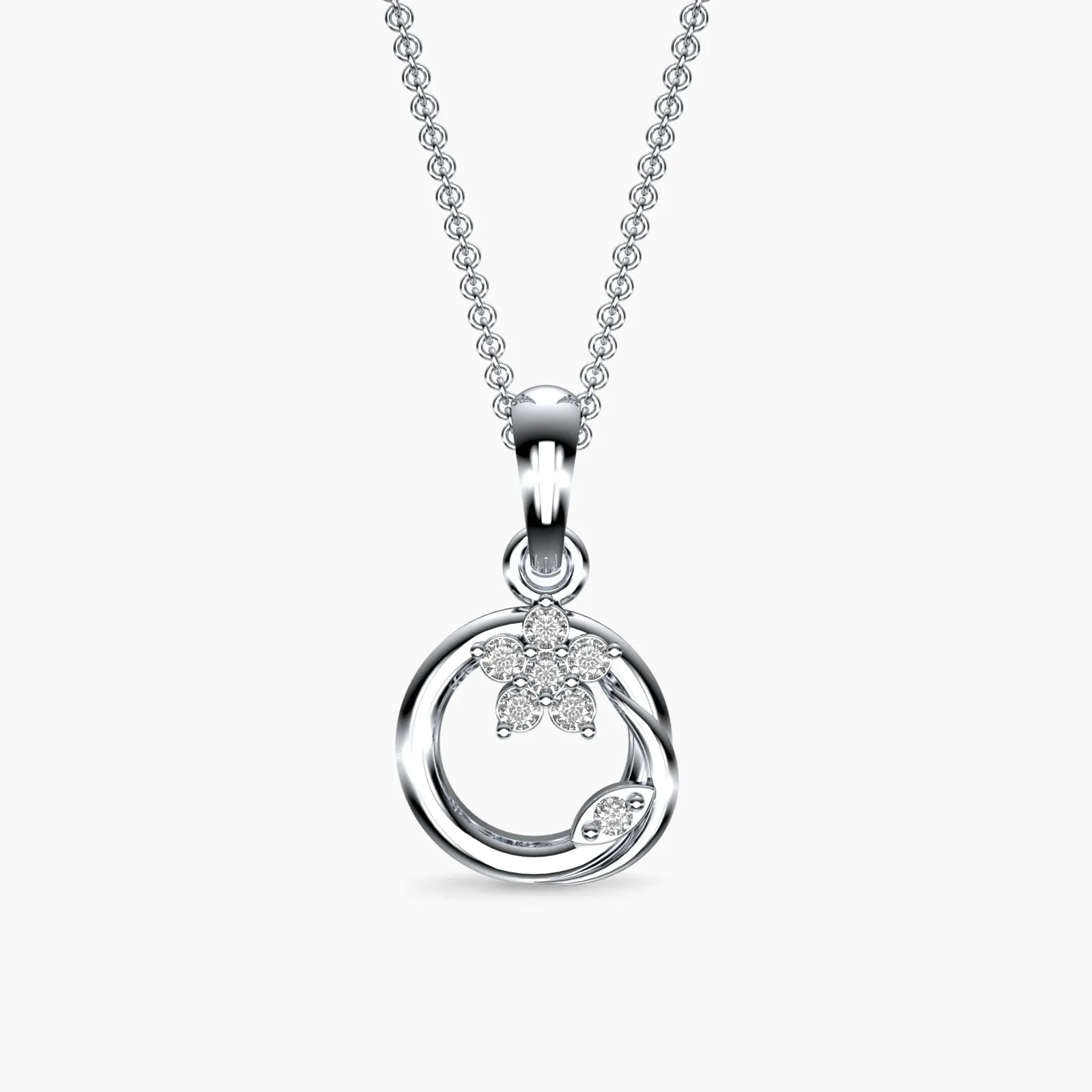 White Gold Queens Pride Diamond Pendant Necklace