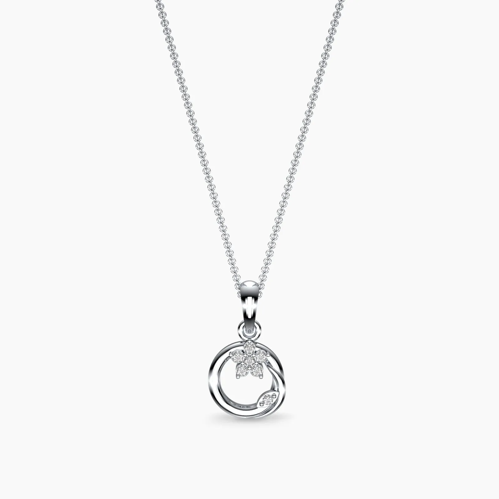White Gold Queens Pride Diamond Pendant Necklace